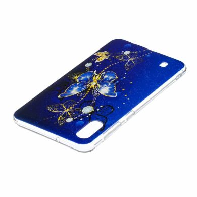 Силіконовий (TPU) чохол Deexe Pretty Glossy для Samsung Galaxy M10 (M105) - Blue Butterfly