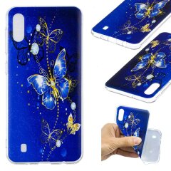 Силіконовий (TPU) чохол Deexe Pretty Glossy для Samsung Galaxy M10 (M105) - Blue Butterfly