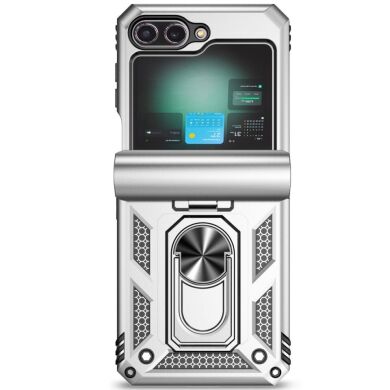 Защитный чехол Deexe Armor Case (FF) для Samsung Galaxy Flip 6 - Silver