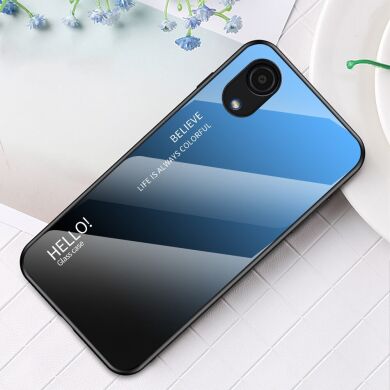 Защитный чехол Deexe Gradient Color для Samsung Galaxy A03 Core (A032) - Black / Blue