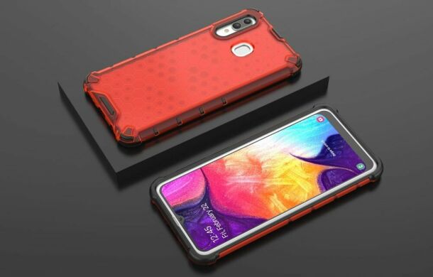 Защитный чехол Deexe Honeycomb Series для Samsung Galaxy A30 (A305) / A20 (A205) - Red