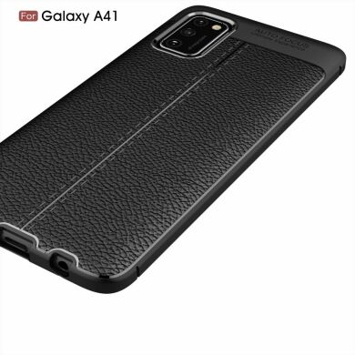 Захисний чохол Deexe Leather Cover для Samsung Galaxy A41 (A415) - Black