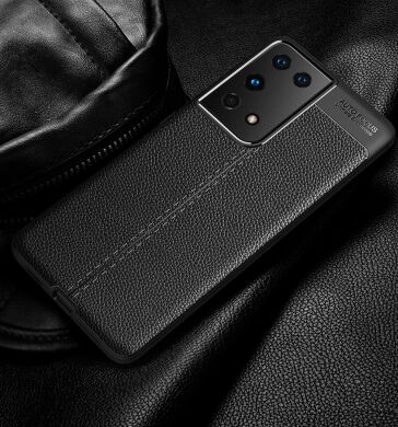 Захисний чохол Deexe Leather Cover для Samsung Galaxy S21 Ultra - Red