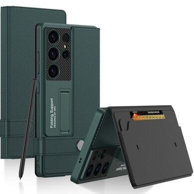 Защитный чехол GKK Card Holder для Samsung Galaxy S25 Ultra (S938) - Green