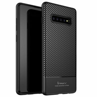 Защитный чехол IPAKY Carbon Fiber для Samsung Galaxy S10 Plus (G975) - Black