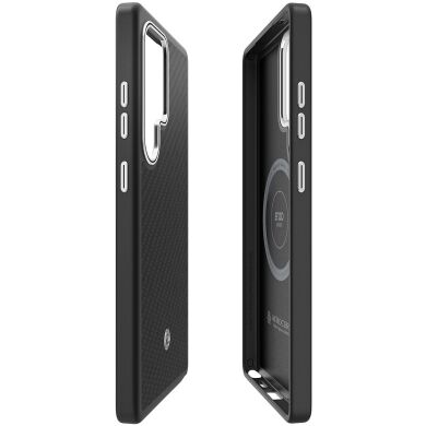 Захисний чохол Spigen (SGP) Enzo Aramid (MagFit) для Samsung Galaxy S25 Ultra (S938) ACS08955 / GP-FPS938PGABW - Black / Silver