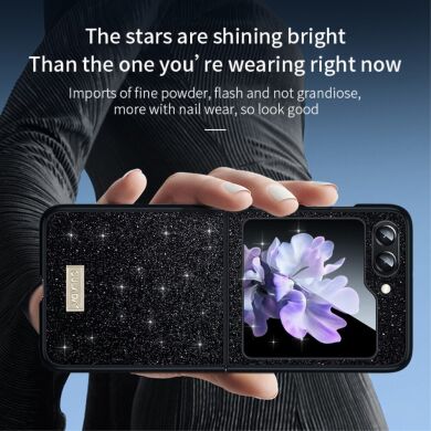 Защитный чехол SULADA Dazzling Glittery (FF) для Samsung Galaxy Flip 6 - Black
