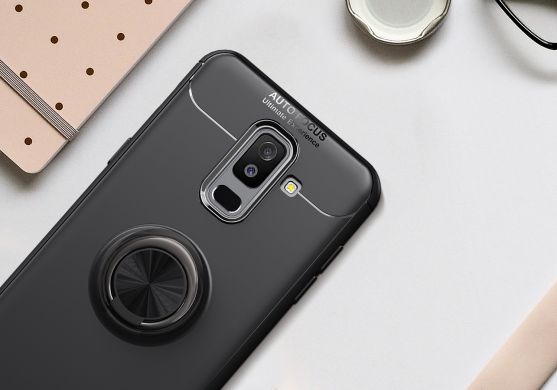 Защитный чехол UniCase Magnetic Ring для Samsung Galaxy A6+ 2018 (A605) - Black / Blue