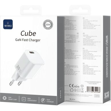 Сетевое зарядное устройство WIWU Wi-G014 GaN 20W (Type-C) - White