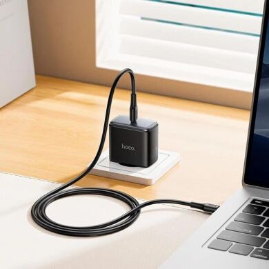 Мережевий зарядний пристрій Hoco C159A Upgrade PD65W (Type-C) + кабель Type-C to Type-C - Black