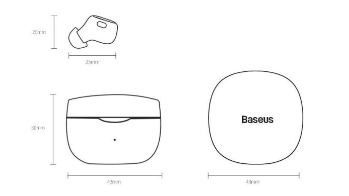 Бездротові навушники Baseus Encok TWS WM01 - White