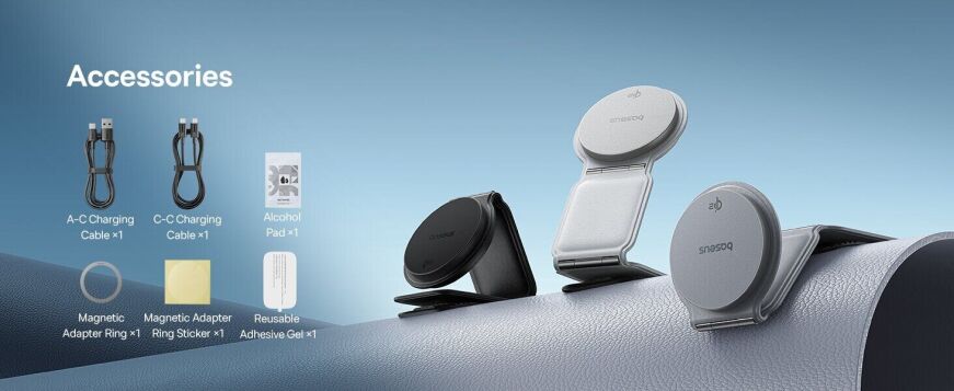 Автомобильный держатель с беспроводной зарядкой Baseus PrimeTrip C02 (15W) C40169003111-00 - Black