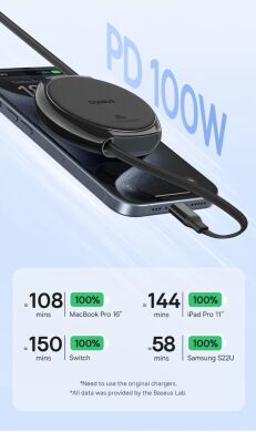 Кабель Baseus Free2Draw Type-C to Type-C (100W, 1m) P10364500111-00 - Black