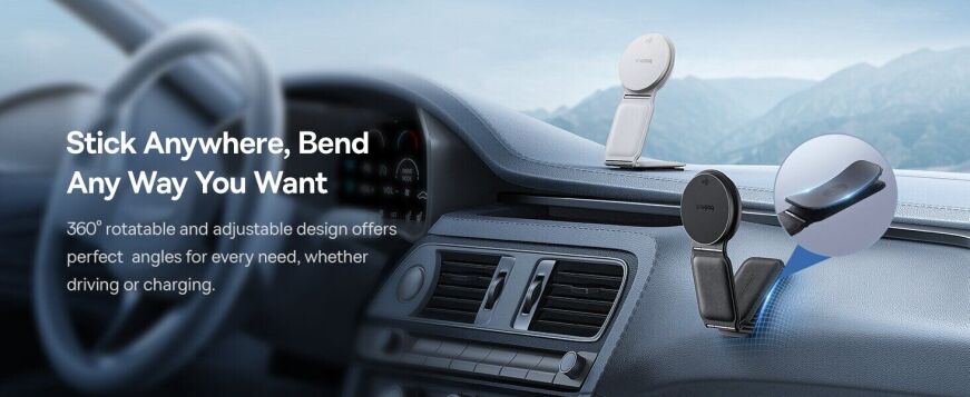 Автомобильный держатель с беспроводной зарядкой Baseus PrimeTrip C02 (15W) C40169003111-00 - Black