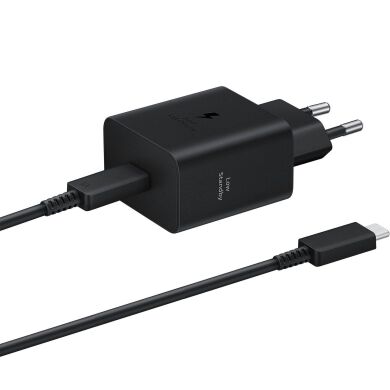 Мережевий зарядний пристрій Samsung Compact Power Adapter 45W + кабель Type-C to Type-C (EP-T4511XBEGEU) - Black