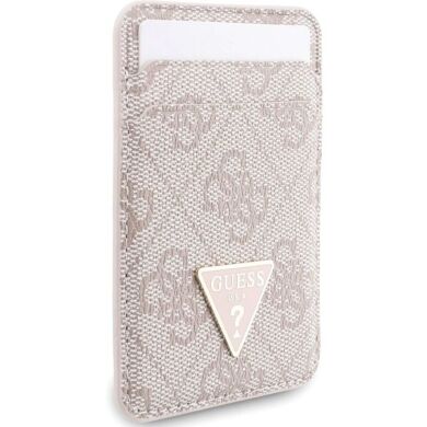 Кардхолдер с ремешком для смартфона Guess triangle MagSafe (GUBPWMWSP4GTP) - Pink