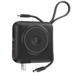 Внешний аккумулятор WIWU Wi-P051 6 in 1 45W (15000mAh) + кабель Type-C + Lightning - Black