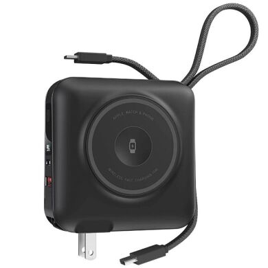 Внешний аккумулятор WIWU Wi-P051 6 in 1 45W (15000mAh) + кабель Type-C + Lightning - Black