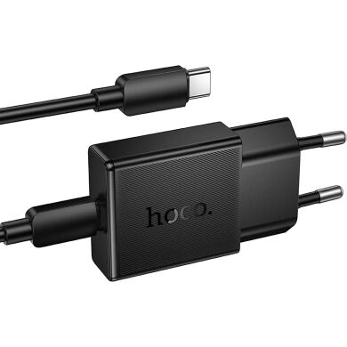 Мережевий зарядний пристрій Hoco N74 PD25W + кабель Type-C to Type-C - Black
