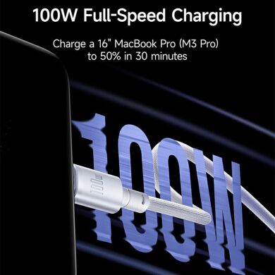 Кабель Baseus New Braided USB to Type-C (100W, 1m) E0426W01 - Black