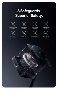 Беспроводное зарядное устройство Baseus PicoGo AF21 3 in 1 Qi2 35W + кабель Type-C to Type-C (1m) E0205402 - Black