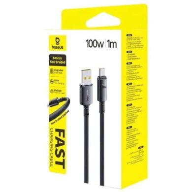 Кабель Baseus New Braided USB to Type-C (100W, 1m) E0426W01 - Black
