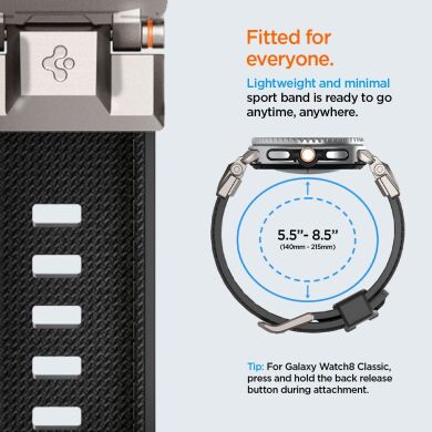 Ремінець Spigen DuraPro Armor для Samsung Galaxy Watch 8 (40/44mm) / 8 Classic AMP10118 - Black