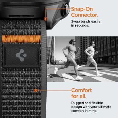 Ремешок Spigen Athlex Air для часов с шириной крепления 22мм (AMP11425) - Black / Orange
