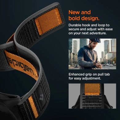 Ремешок Spigen Athlex Air для часов с шириной крепления 22мм (AMP11425) - Black / Orange