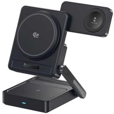 Беспроводное зарядное устройство Baseus PicoGo AF21 3 in 1 Qi2 35W + кабель Type-C to Type-C (1m) E0205402 - Black