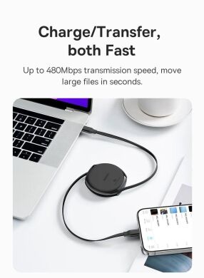 Кабель Baseus Free2Draw Type-C to Type-C (100W, 1m) P10364500111-00 - Black