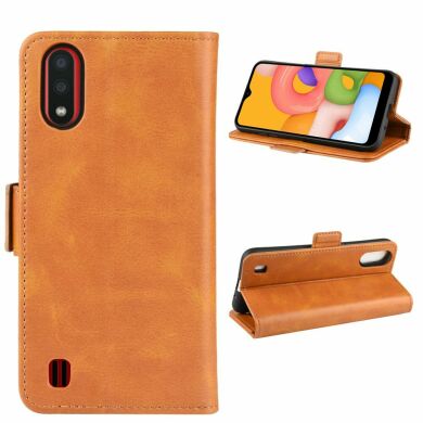 Чохол Deexe Pocket Wallet для Samsung Galaxy A01 (A015) - Light Brown
