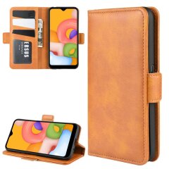 Чохол Deexe Pocket Wallet для Samsung Galaxy A01 (A015) - Light Brown