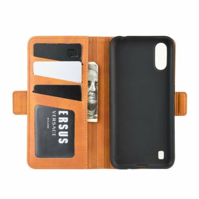Чохол Deexe Pocket Wallet для Samsung Galaxy A01 (A015) - Light Brown