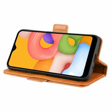 Чохол Deexe Pocket Wallet для Samsung Galaxy A01 (A015) - Light Brown