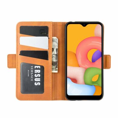 Чохол Deexe Pocket Wallet для Samsung Galaxy A01 (A015) - Light Brown