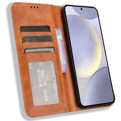 Чохол Deexe Retro Style для Samsung Galaxy S26 (S942) - Brown