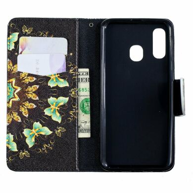 Чохол-книжка Deexe Color Wallet для Samsung Galaxy A40 (А405) - Colorized Butterflies