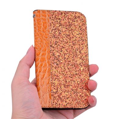 Чохол-книжка Deexe Glittery Crocodile для Samsung Galaxy J4+ (J415) - Orange