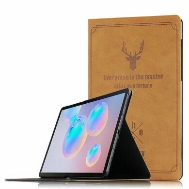 Чехол-книжка UniCase Deer Pattern для Samsung Galaxy Tab S6 (T860/865) - Brown