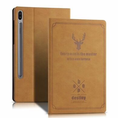 Чехол-книжка UniCase Deer Pattern для Samsung Galaxy Tab S6 (T860/865) - Brown