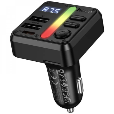 FM модулятор Hoco E89 PD30W (2USB + Type-C) - Black
