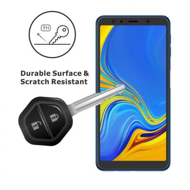 Комплект защитных стекол ITIETIE Silk Printing 2.5D для Samsung Galaxy A7 2018 (A750) - Black