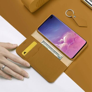Шкіряний чохол DUX DUCIS Wish Series для Samsung Galaxy S10 Plus (G975), Khaki