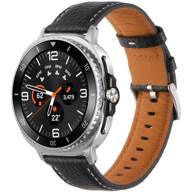 Шкіряний ремінець Deexe Classic для Samsung Galaxy Watch 8 (40/44mm) / 8 Classic - Black