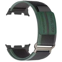 Ремешок Deexe Nylon Magic Tape для Samsung Galaxy Watch 8 (40/44mm) / 8 Classic - Green / Black