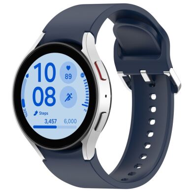 Ремешок Deexe Silicone Band для Samsung Galaxy Watch 4 / 4 Classic / 5 / 5 Pro / 6 / 6 Classic / 7 / FE - Midnight Blue