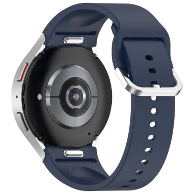 Ремешок Deexe Silicone Band для Samsung Galaxy Watch 4 / 4 Classic / 5 / 5 Pro / 6 / 6 Classic / 7 / FE - Midnight Blue