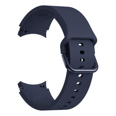 Ремешок Deexe Soft Silicone для Samsung Galaxy Watch 4 Classic (46mm) / Watch 4 Classic (42mm) / Watch 4 (40mm) / Watch 4 (44mm) - Midnight Blue