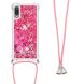 Силиконовая накладка Deexe Liquid Glitter with Strap для Samsung Galaxy A02 (A022) - Pink Hearts. Фото 2 из 6